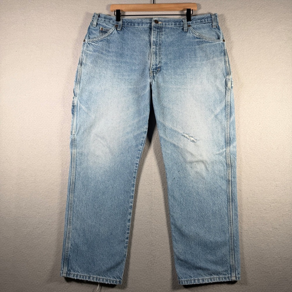 Dickies Mens Carpenter Jeans Light Wash Denim Utility Work Pants 40x29
